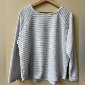 Gray Striped Long Sleeve Top